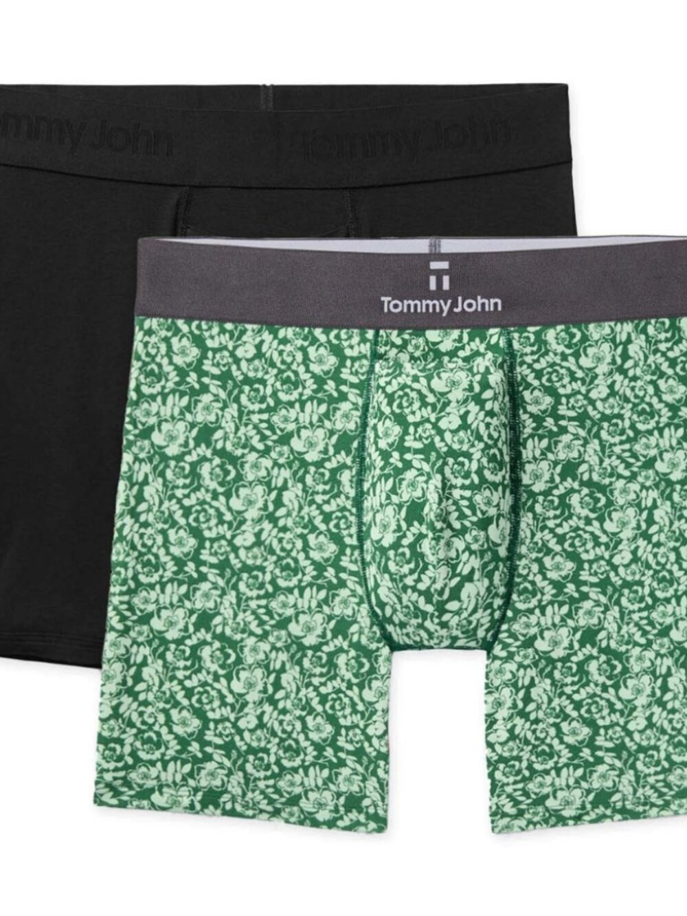 Tommy John Second Skin 6 Inch Boxer Briefs 2 Pack – Eden Etched Bud/Black